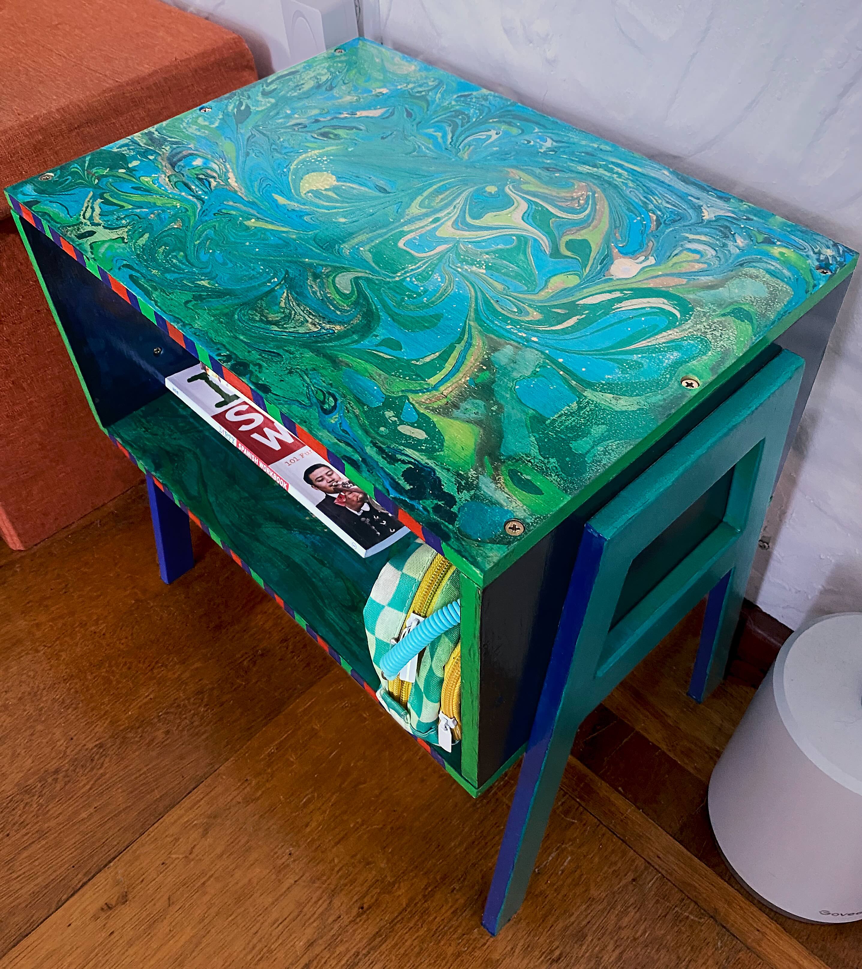 Marbled table